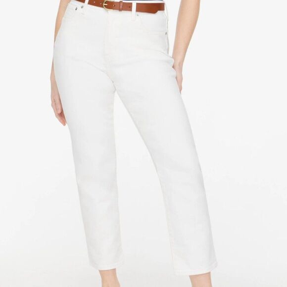 J. Crew Factory BX451 Curvy essential straight white jean stretch size 35Tall - Picture 2 of 13